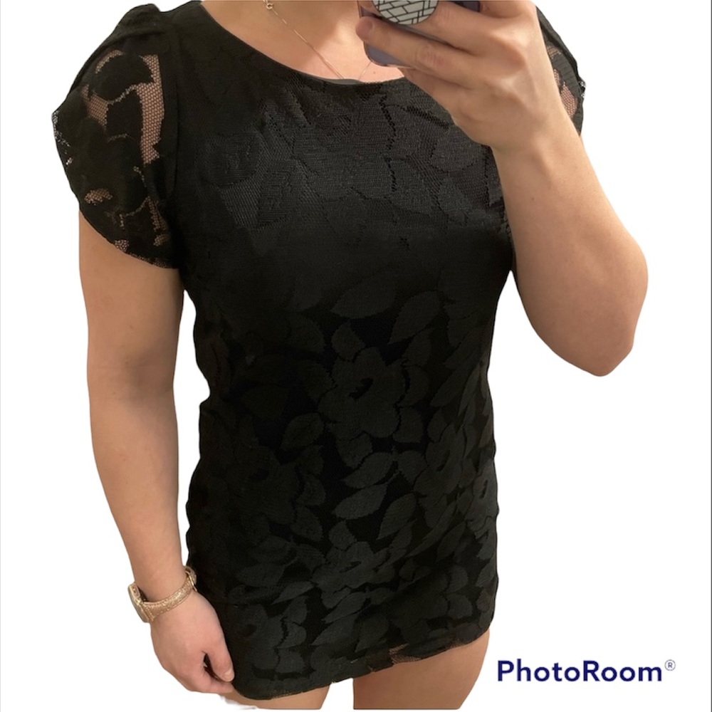 Mini black lace dress